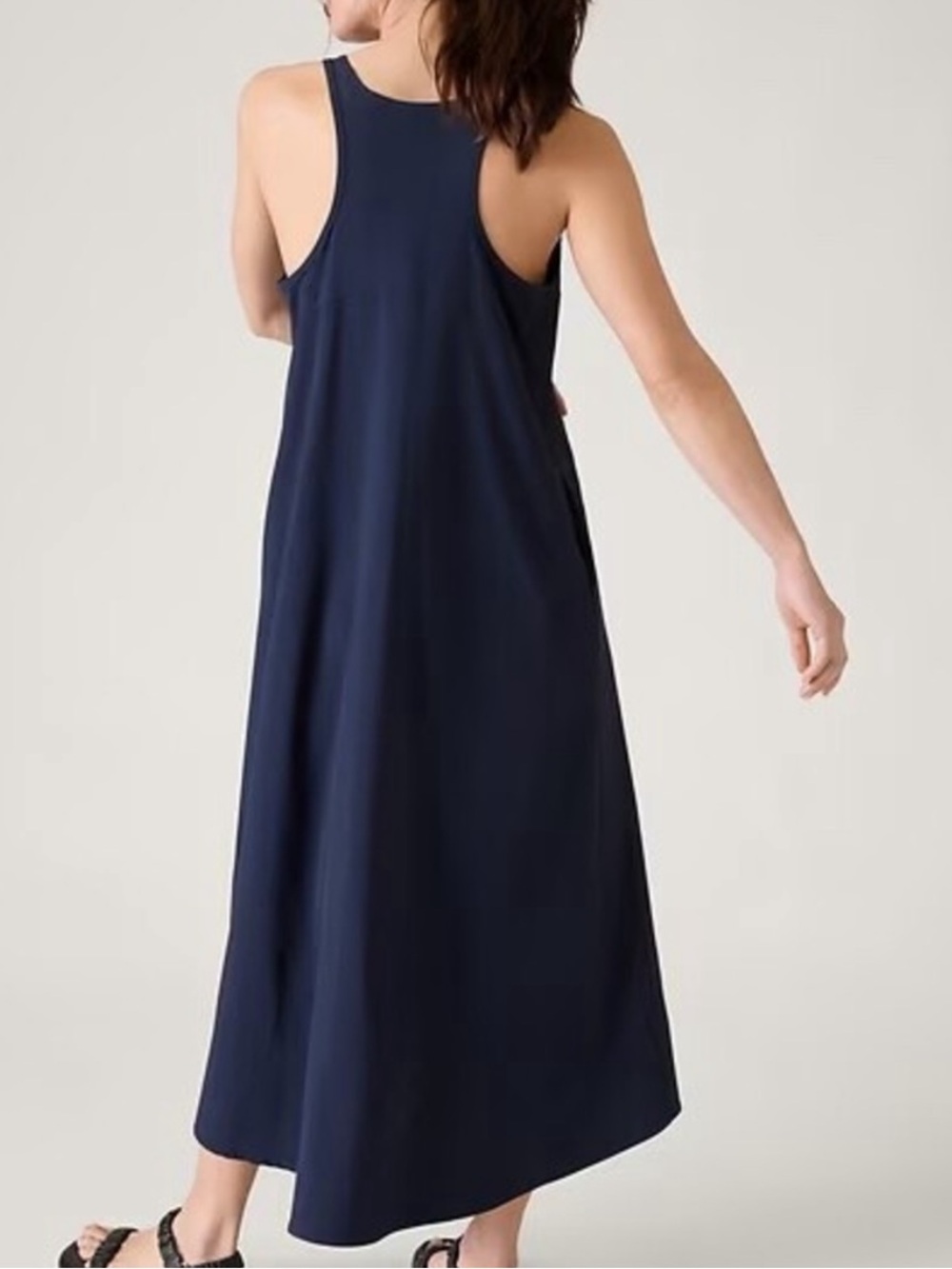 Athleta Presidio Maxi Midi Dress Navy Blue Lightweight Material Pockets Small - Picture 2 of 8